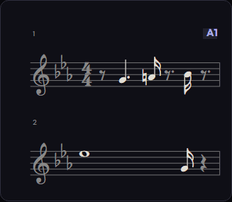 Autumn Leaves engraved one bar per line, with the key signature and melody notes clearly legible